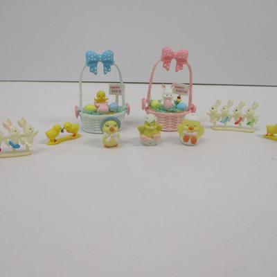 Vintage Easter Decorations Bunnies Dancing Made In Hong Kong