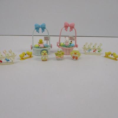 Vintage Easter Decorations Bunnies Dancing Made In Hong Kong
