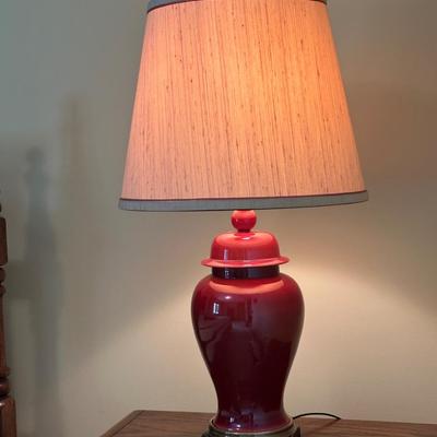 Frederick Cooper Oxblood Red Table Lamp with Shade