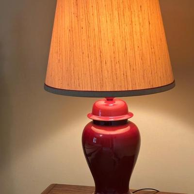 Frederick Cooper Oxblood Red Table Lamp with Shade