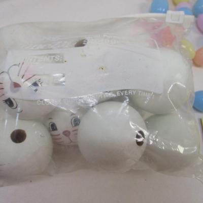 Easter Decorations Egg Garland Wood Craft Bunny Heads & Frank's Pencils Lot 2