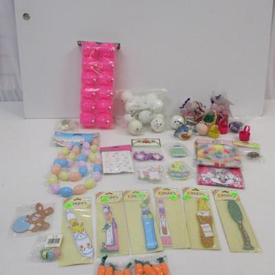 Easter Decorations Egg Garland Wood Craft Bunny Heads & Frank's Pencils Lot 2