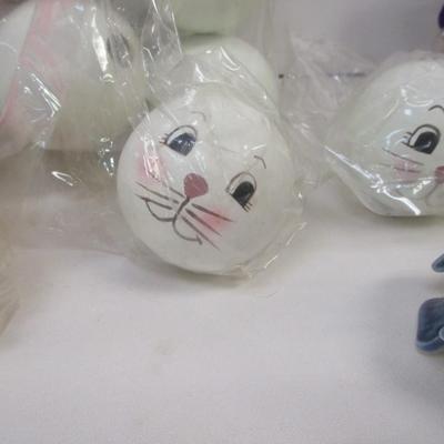 Easter Decorations Egg Garland Wood Craft Bunny Heads & Frank's Pencils Lot 2