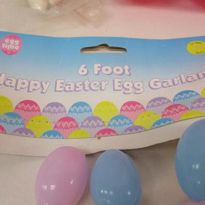Easter Decorations Egg Garland Wood Craft Bunny Heads & Frank's Pencils Lot 2