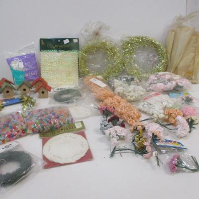 Assortment Of Crafting Decor Beads Flowers Bird Houses Choice 4