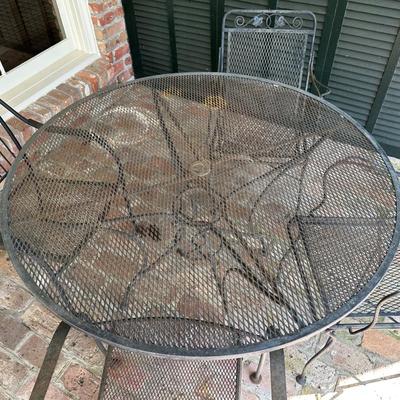 Wrought Iron Table and Chairs (See Details)