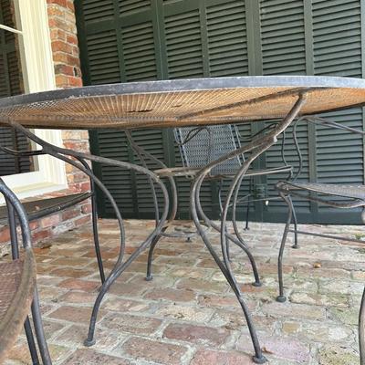 Wrought Iron Table and Chairs (See Details)
