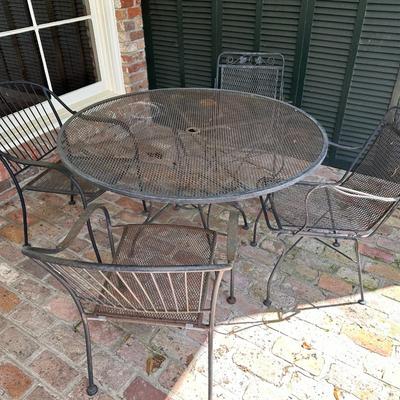 Wrought Iron Table and Chairs (See Details)