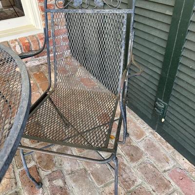 Wrought Iron Table and Chairs (See Details)
