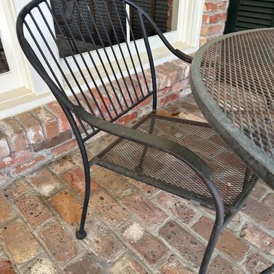 Wrought Iron Table and Chairs (See Details)