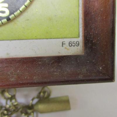 Vintage German Decor Bank Clock Music Box Wooden Utensils