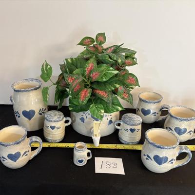 Vintage Blue Heart Pottery