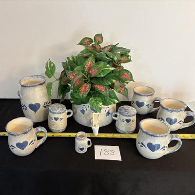 Vintage Blue Heart Pottery