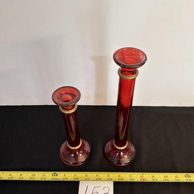 Vintage Red Candlesticks