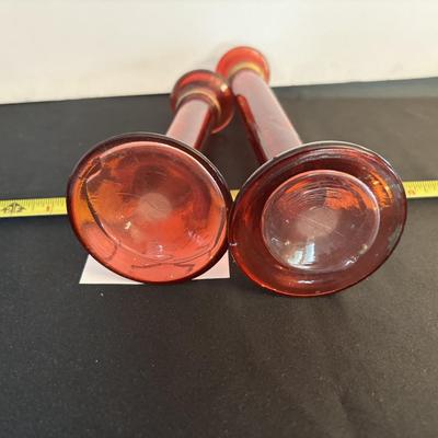 Vintage Red Candlesticks