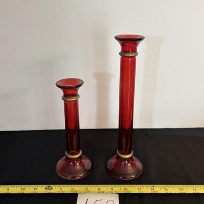 Vintage Red Candlesticks