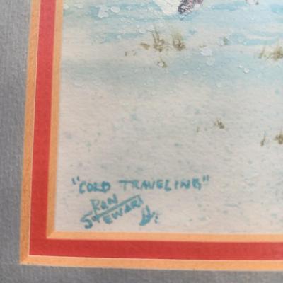 ORIGINAL WATERCOLOR "COLD TRAVELING" BY RAN STEWART