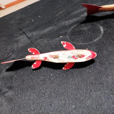 LARGE WOODEN FISHING LURES WITH TIN FINS