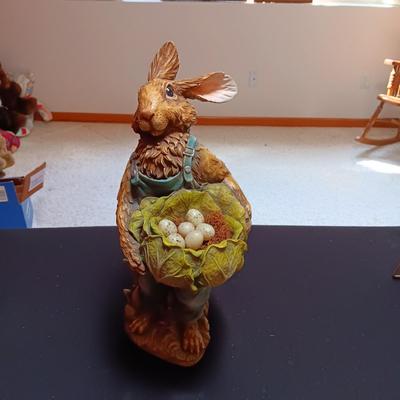 TALL RABBIT HOLDING A BASKET OF EGGS