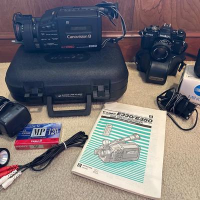 Vintage Canon Video Camcorder & Minolta Camera