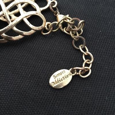 Mid century simple, addiction, five strand stone beaded statement necklace