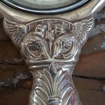 Antique Sterling Silver marked Hand mirror