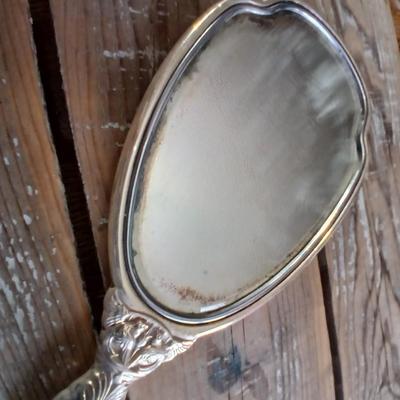 Antique Sterling Silver marked Hand mirror