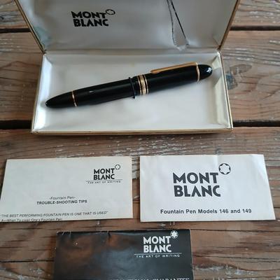 Mont Blanc Meisterstuck Vintage 149 Black Fountain Pen with instructions and original box!