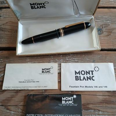 Mont Blanc Meisterstuck Vintage 149 Black Fountain Pen with instructions and original box!