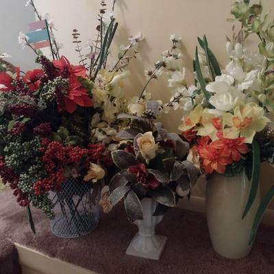 Collection of Artificial Flower Arrangements