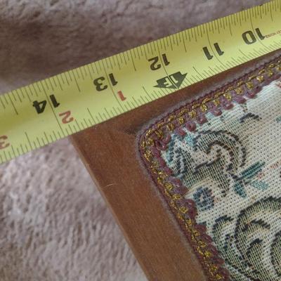 Vintage Bench with Needlework Upholstered Seat