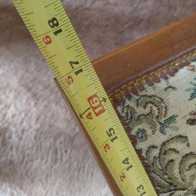 Vintage Bench with Needlework Upholstered Seat