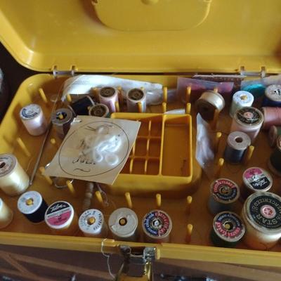 Nice Collection of Sewing Notions with Containers