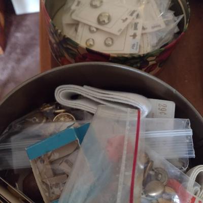 Nice Collection of Sewing Notions with Containers
