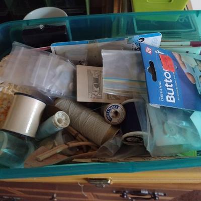 Nice Collection of Sewing Notions with Containers