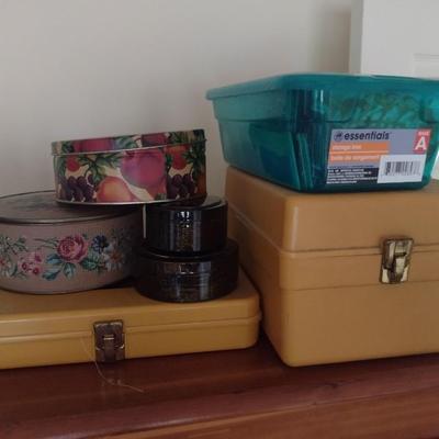 Nice Collection of Sewing Notions with Containers