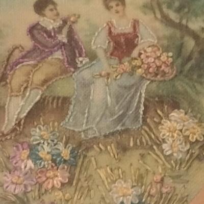 Pair of Vintage Needlework Framed Art
