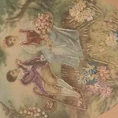 Pair of Vintage Needlework Framed Art