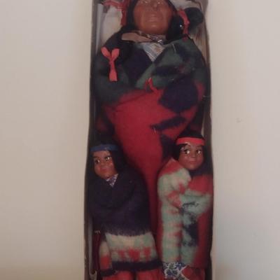 Set of Three Skookum Dolls includes One Man and Two Children