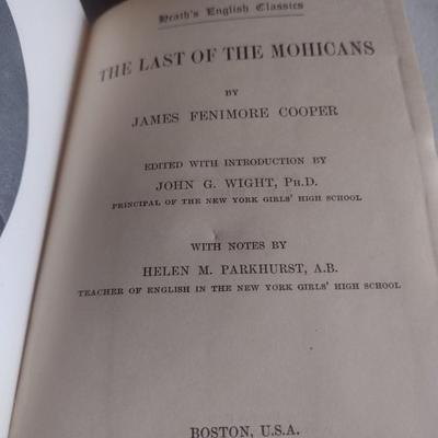 Set of Three Antique Classic Books 'Last of the Mohicans' 1901, 'Ivanhoe' 1905, and 'Maggie Miller' Undated