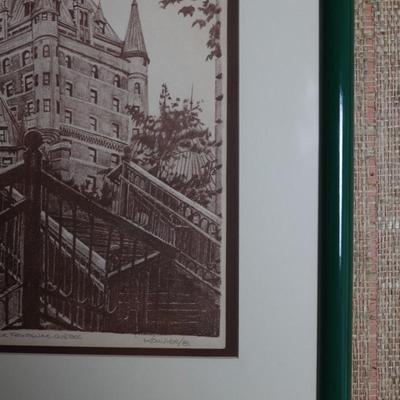 Framed and Numbered "Fairmont Le Château Frontenac"