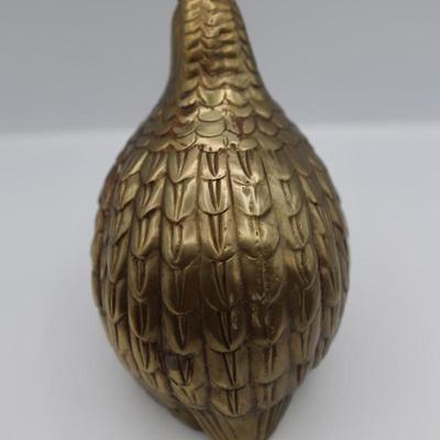 Vintage Brass Quail Figurine