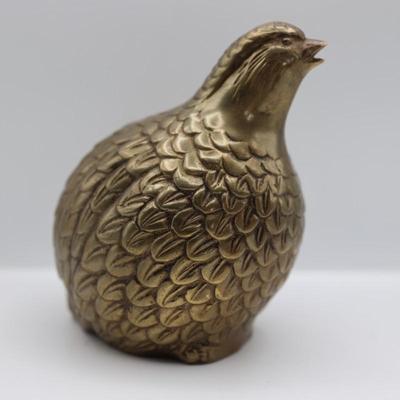 Vintage Brass Quail Figurine