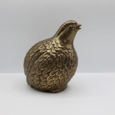 Vintage Brass Quail Figurine