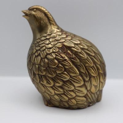 Vintage Brass Quail Figurine