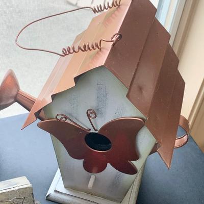 Birdhouse / Watering Cans Decor Lot
