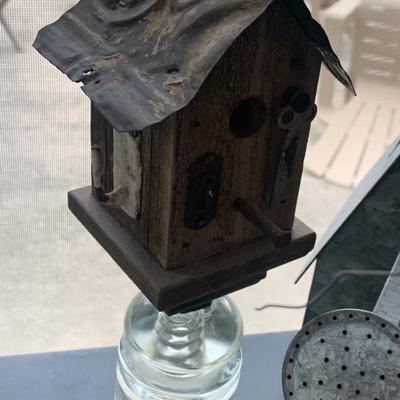 Birdhouse / Watering Cans Decor Lot