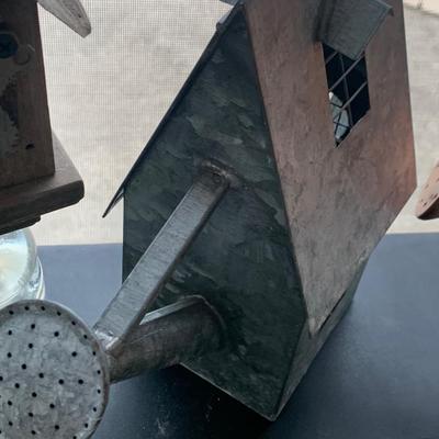 Birdhouse / Watering Cans Decor Lot
