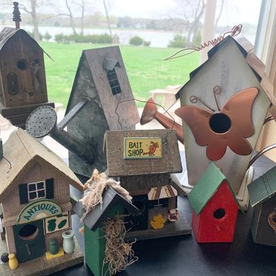 Birdhouse / Watering Cans Decor Lot