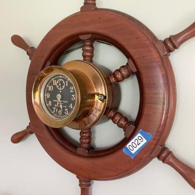 Ships Wheel Brass Navy Clock